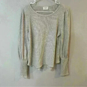 Everly Knit Ivory Cream Long Sleeve Crewneck Top Women’s Size Large